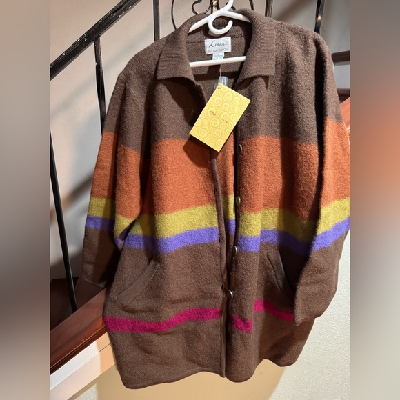 NWT LINEA BY LOUIS DELL’OLIO WOOL Cardigan Size XL - Picture 1 of 7